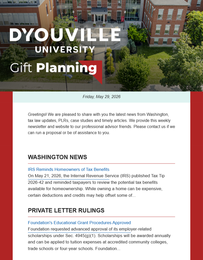 Donor enewsletter