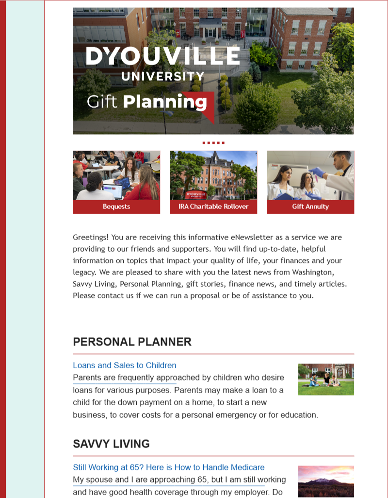 Donor enewsletter